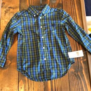 Long sleeve plaid tee